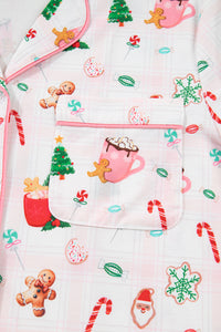 KaleaBoutique Stylish Christmas Spirit Cute Holiday Print Short Sleeve Shirt and Pants 2pcs Pajama Set - KaleaBoutique.com
