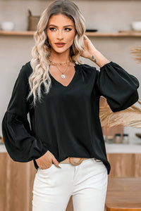 KaleaBoutique Stylish V Neck Long Puff Sleeve Top - KaleaBoutique.com