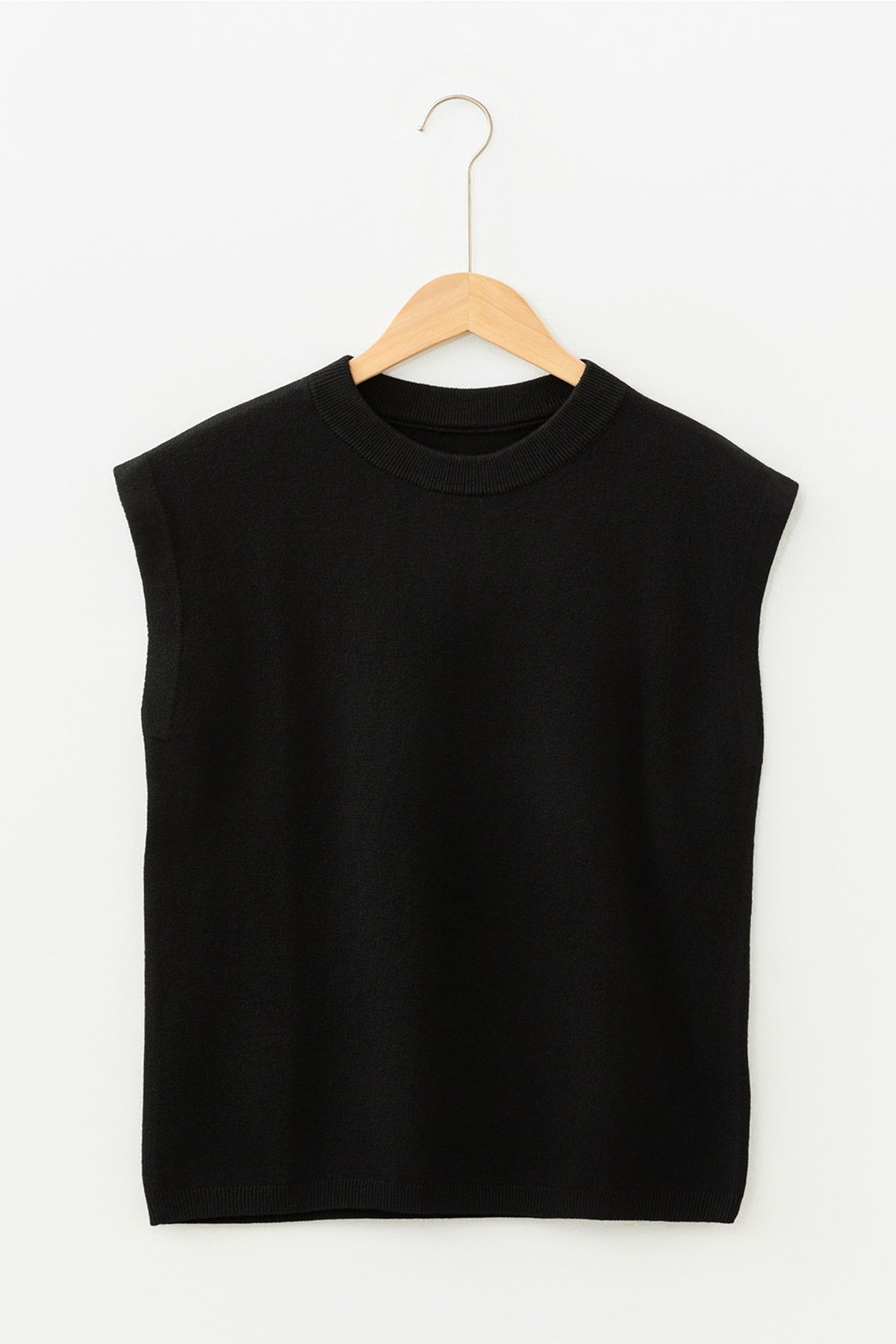 KaleaBoutique Comfortable Solid Color Crew Neck Knit Cap Sleeve Sweater - KaleaBoutique.com