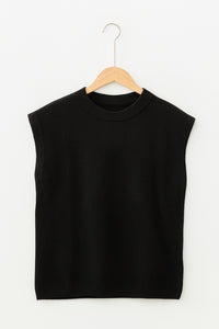 KaleaBoutique Comfortable Solid Color Crew Neck Knit Cap Sleeve Sweater - KaleaBoutique.com
