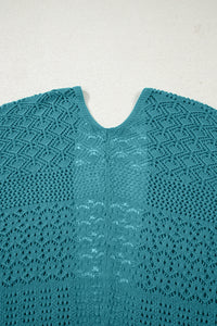 KaleaBoutique Stylish Mix Pattern Hollowed Knit Open Front Cardigan - KaleaBoutique.com