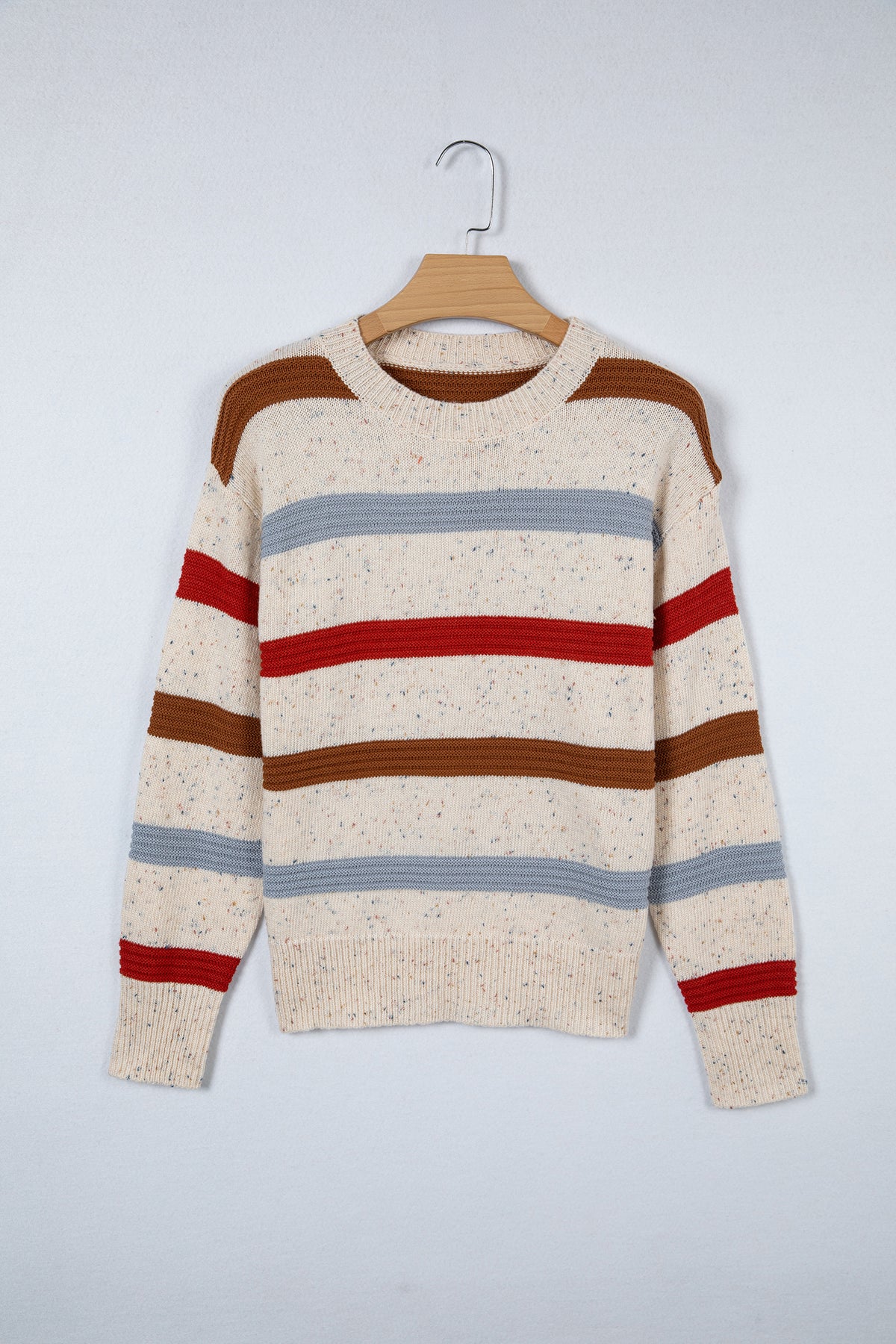 Exposed Seam Drop Shoulder Heathered Knit Sweater - KaleaBoutique.com