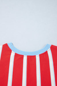 KaleaBoutique Stylish Striped Bow Tie Hollowed Back 7/8 Sleeve Casual T-Shirt - KaleaBoutique.com