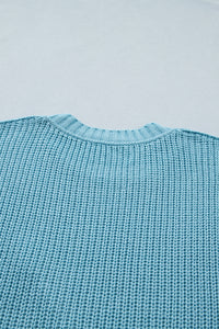 KaleaBoutique Comfortable Exposed Seam Detail Half Sleeve Loose Sweater - KaleaBoutique.com