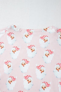 KaleaBoutique Comfortable Santa Claus Striped Print Loose Fit Two Piece Lounge Set - KaleaBoutique.com