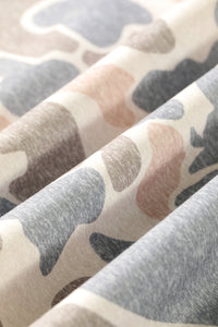 KaleaBoutique Stylish Camo Print Ribbed Trim Casual Pullover Sweatshirt - KaleaBoutique.com