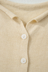 KaleaBoutique Stylish Buttoned Front Rolled Hem Cap Sleeve Sweater Top - KaleaBoutique.com