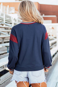 KaleaBoutique Comfortable Patchwork Round Neck Long Sleeve Sweatshirt - KaleaBoutique.com