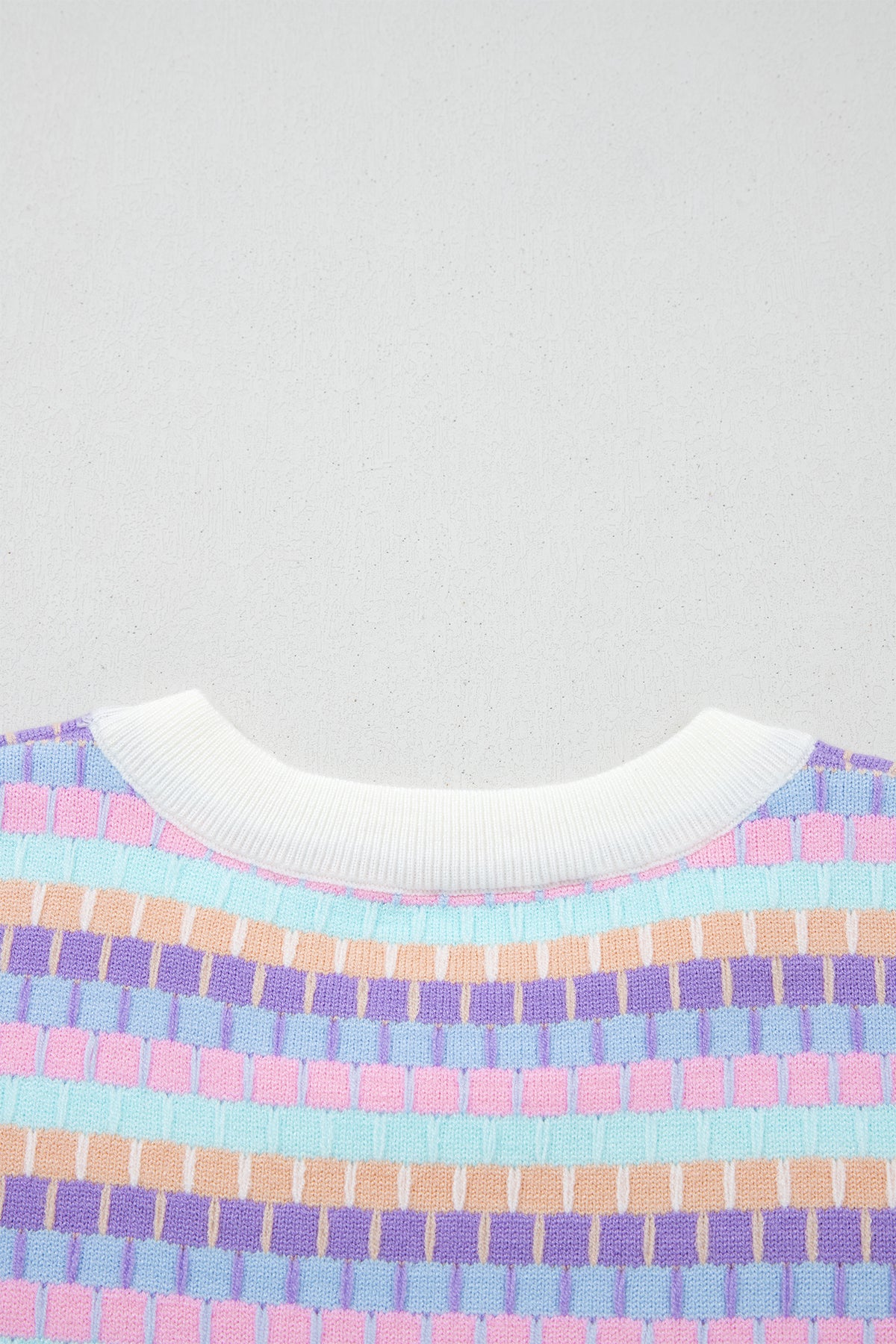 KaleaBoutique Comfortable Abstract Striped Knit Short Sleeve Sweater - KaleaBoutique.com