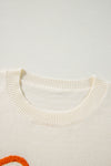 KaleaBoutique Boo Knitted Pattern Ribbed Edge Drop Shoulder Sweater - KaleaBoutique.com