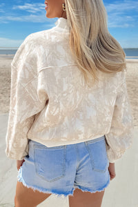 Camouflage Print Quarter-Zip Drop Shoulder Long Sleeve Sweatshirt - KaleaBoutique.com