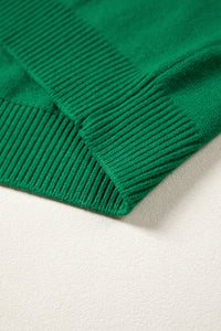 KaleaBoutique Comfortable Corded Horseshoes Ribbed Trim Mock Neck Short Sleeve Sweater - KaleaBoutique.com