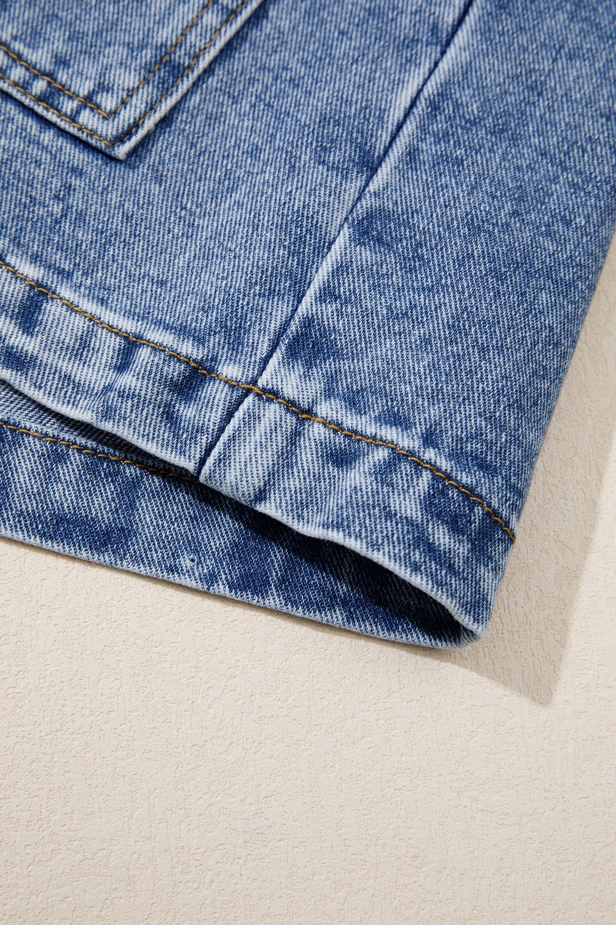 Patchwork Leather Collar Long Sleeve Denim Jacket - KaleaBoutique.com