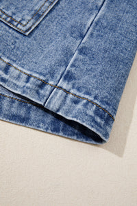 Patchwork Leather Collar Long Sleeve Denim Jacket - KaleaBoutique.com