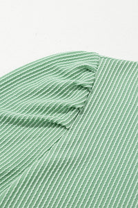 Corded Knit Crew Neck Puff Sleeve Shift Mini Dress - KaleaBoutique.com