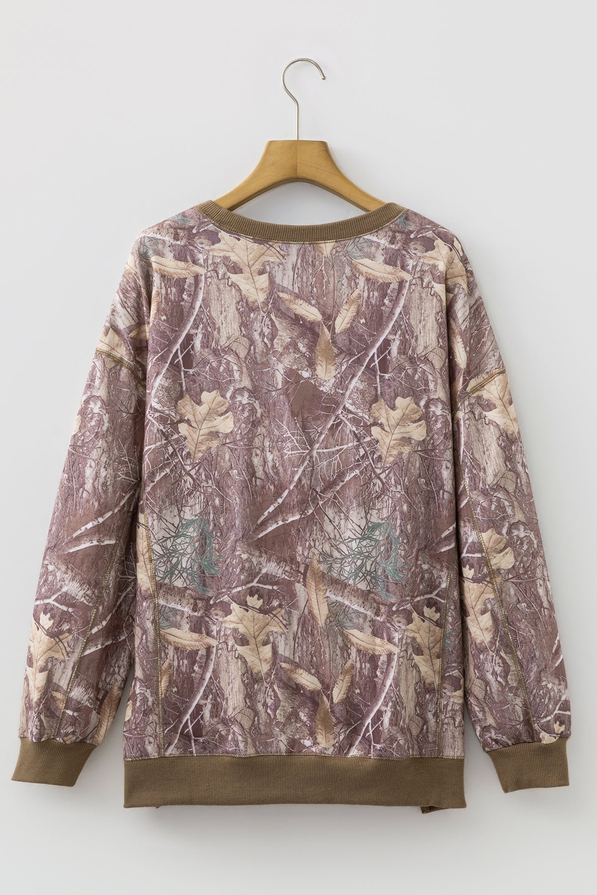 KaleaBoutique Comfortable Abstract Camo Print Color Block Detail Baggy Pullover Sweatshirt - KaleaBoutique.com