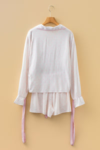 KaleaBoutique Stylish Bow Lattice Print Bow Ties 2pcs Pajama Set - KaleaBoutique.com