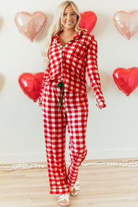 KaleaBoutique Stylish Christmas Plaid Print Shirt and Pants Pajama Set - KaleaBoutique.com