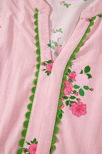 KaleaBoutique Comfortable Notched Neck Flutter Short Sleeve Floral Print Maxi Dress - KaleaBoutique.com