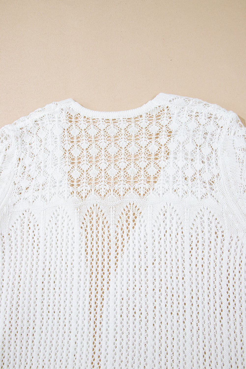 Crochet Hollow Out Open Front Cardigan - KaleaBoutique.com