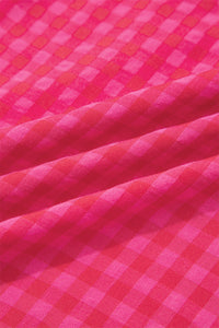 KaleaBoutique Comfortable Plaid Square Neck Fit-and-flared Vacation Sundress - KaleaBoutique.com