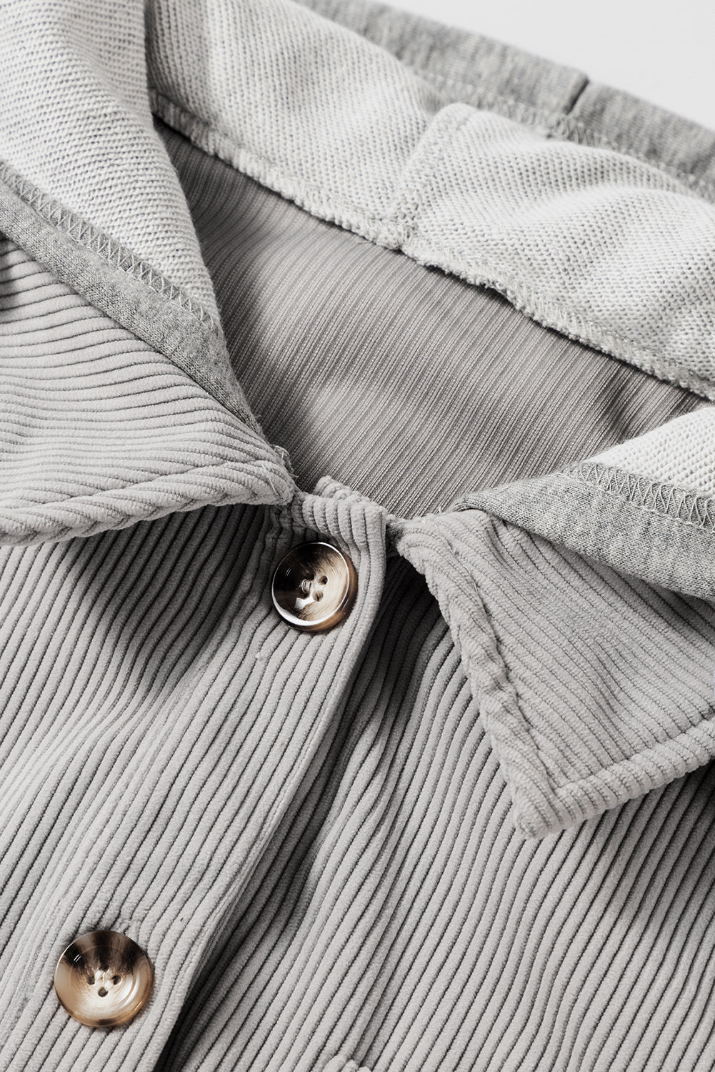 KaleaBoutique Hooded Drawstring Pockets Corduroy Shacket - KaleaBoutique.com