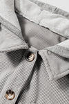 KaleaBoutique Hooded Drawstring Pockets Corduroy Shacket - KaleaBoutique.com