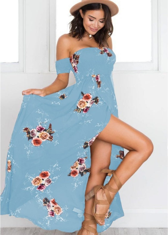 Boho style long dress women Off shoulder beach summer dresses - KaleaBoutique.com