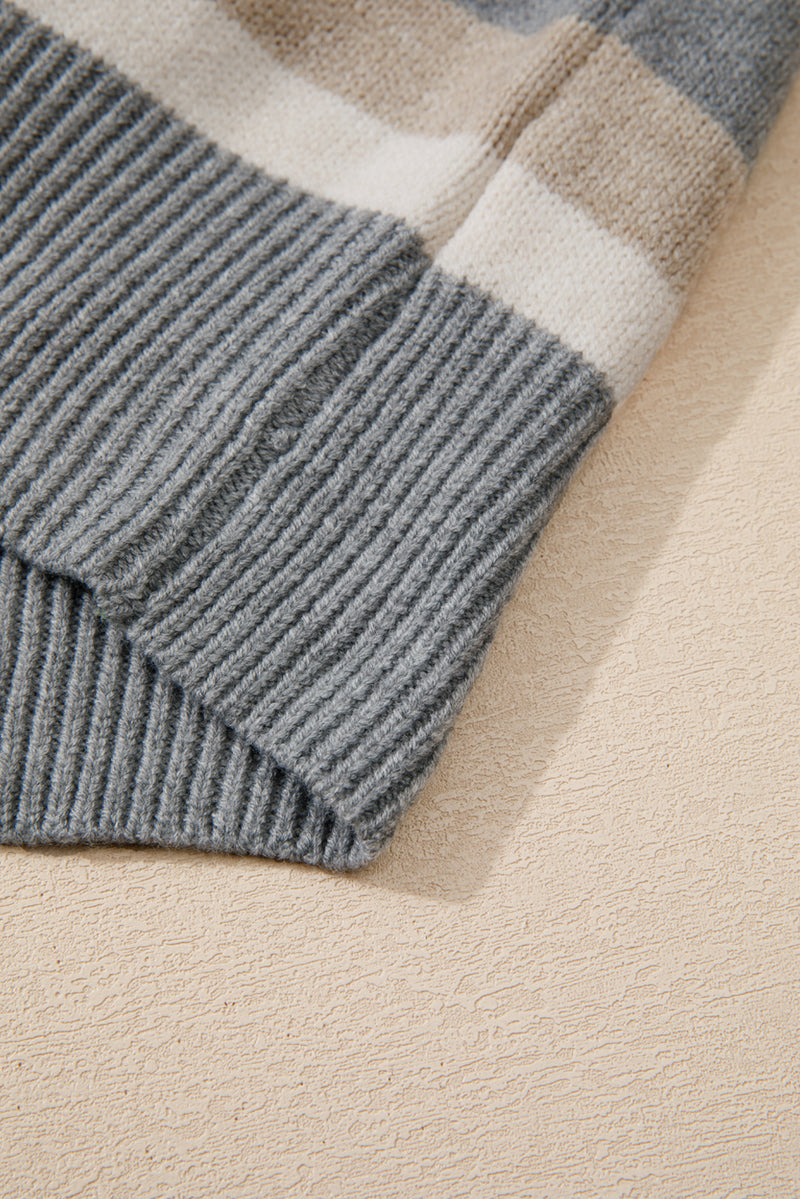KaleaBoutique Color Block Ribbed Edge Round Neck Sweater - KaleaBoutique.com