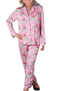 KaleaBoutique Comfortable Santa Claus Snowflake Long Sleeve Shirt Christmas Pajama Set - KaleaBoutique.com