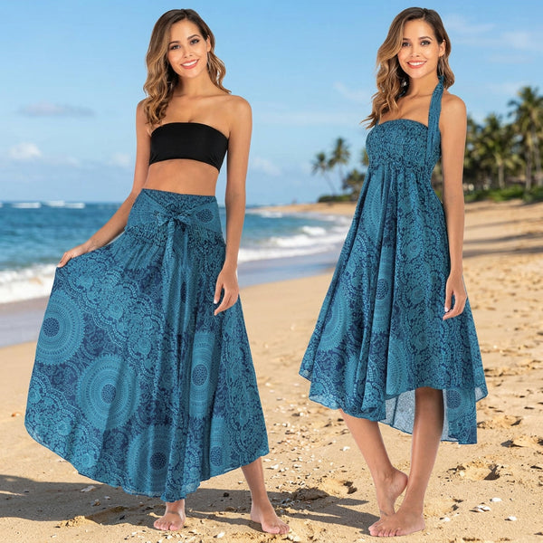 Ladies Fashion Two-Wear Swing Boho Skirt - KaleaBoutique.com