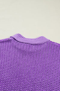 KaleaBoutique Stylish Solid Color Knit High Neck Short Sleeve Sweater - KaleaBoutique.com