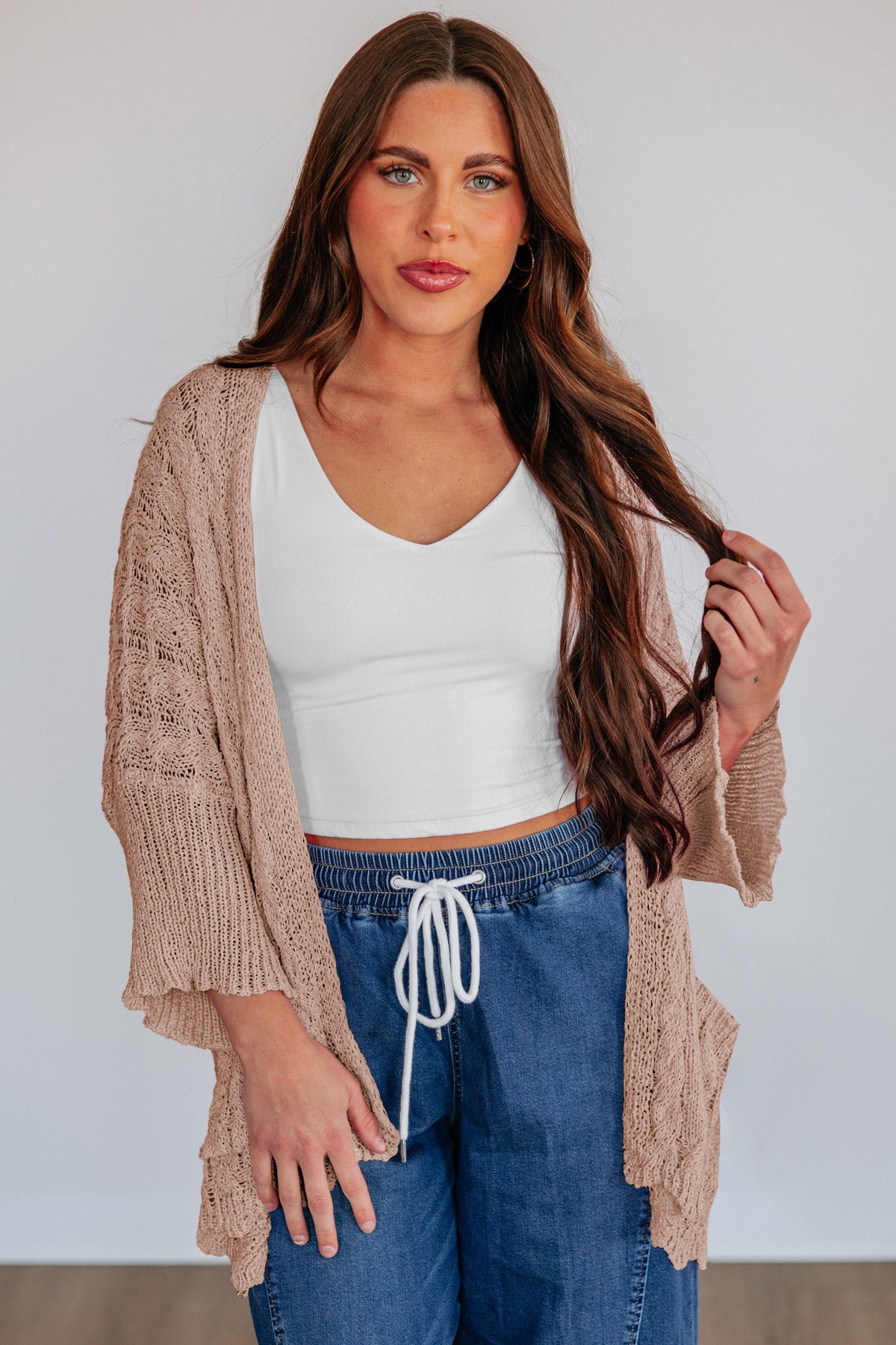 KaleaBoutique Comfortable Drop Shoulder Crochet Knit Open Front Cardigan - KaleaBoutique.com