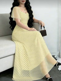 Women's Printed Flutter-Sleeve Ruched-Bodice Maxi Dress - KaleaBoutique.com