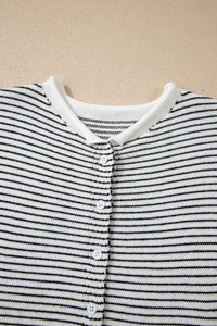 KaleaBoutique Comfortable Contrast Trim Cap Sleeve Button Down Casual Cardigan - KaleaBoutique.com
