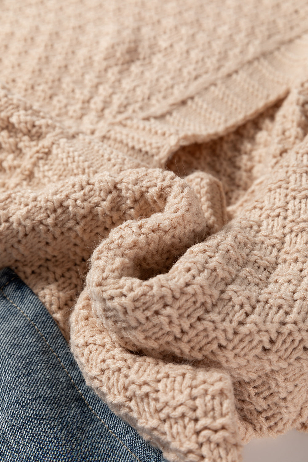 KaleaBoutique Comfortable Open Front Knitted Denim Pocket Patchwork Cardigan - KaleaBoutique.com