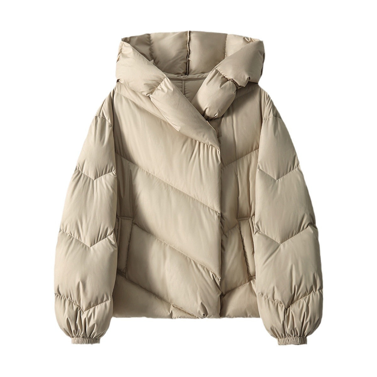 Hooded Long-Sleeve Puffer Jacket - KaleaBoutique.com