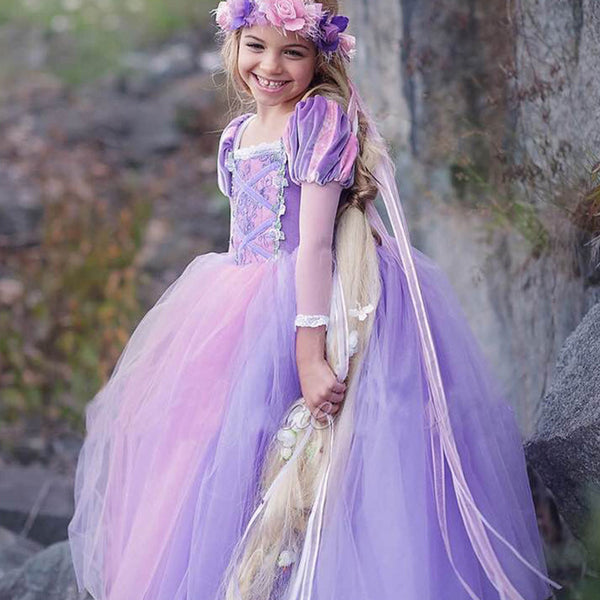 New Christmas Rapunzel Sophia Girls Dress Costume - KaleaBoutique.com