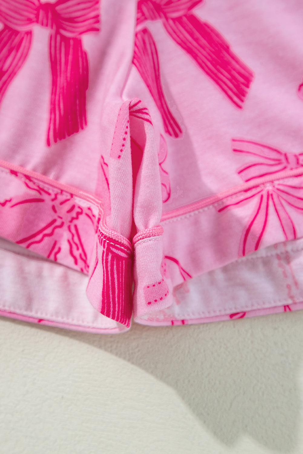 KaleaBoutique Stylish Bow Print Half Sleeve Shirt and Shorts Pajamas Set - KaleaBoutique.com