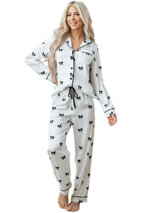 KaleaBoutique Comfortable Bows Print Two Piece Sleepwear