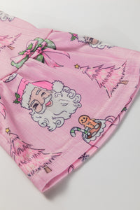 KaleaBoutique Stylish Christmas Print Ruffled Ribbed Shirt & Pants 2 Piece PJ Set - KaleaBoutique.com