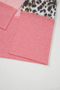 KaleaBoutique Stylish Color Block Leopard Patchwork Dolman Sleeve High Low Baggy Sweatshirt - KaleaBoutique.com
