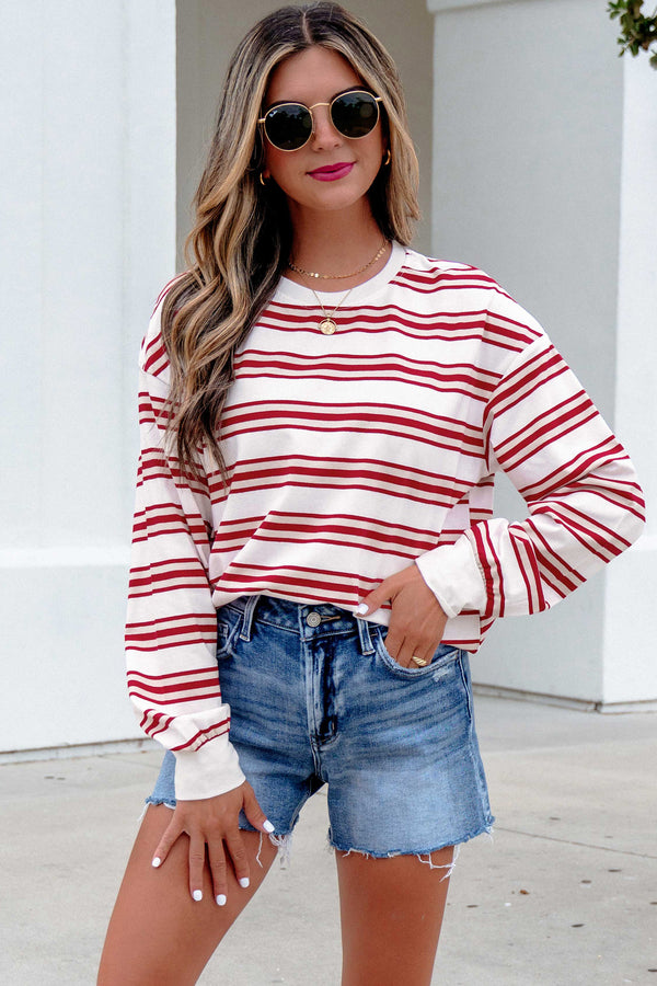 KaleaBoutique Dropped Shoulder Long Sleeve Casual Pullover Top - KaleaBoutique.com