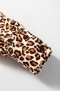 KaleaBoutique Stylish Leopard Print Contrast Frilled Trim Button Down V Neck Shirt - KaleaBoutique.com