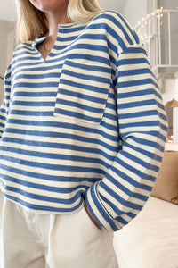 KaleaBoutique Comfortable Chest Pocket Buttoned Back Notched V Neck Top - KaleaBoutique.com