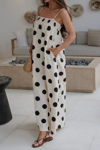KaleaBoutique Stylish Polka Dot Spaghetti Straps Maxi Dress - KaleaBoutique.com