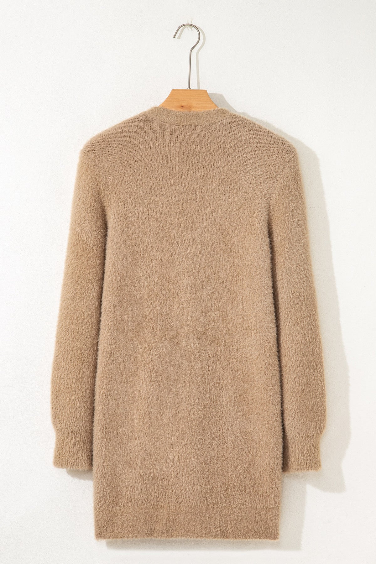 KaleaBoutique Comfortable Fuzzy Buttoned Front Midi Solid Cardigan - KaleaBoutique.com