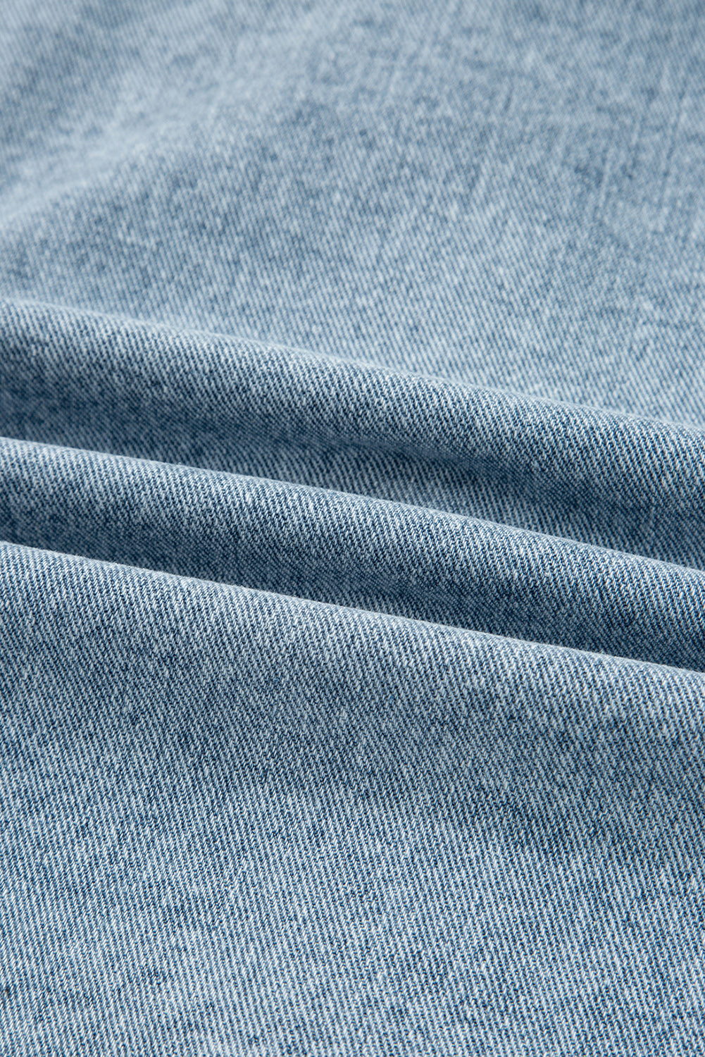 Scallop Trim Collar Patched Pocket Button Up Mineral Washed Denim Jacket - KaleaBoutique.com