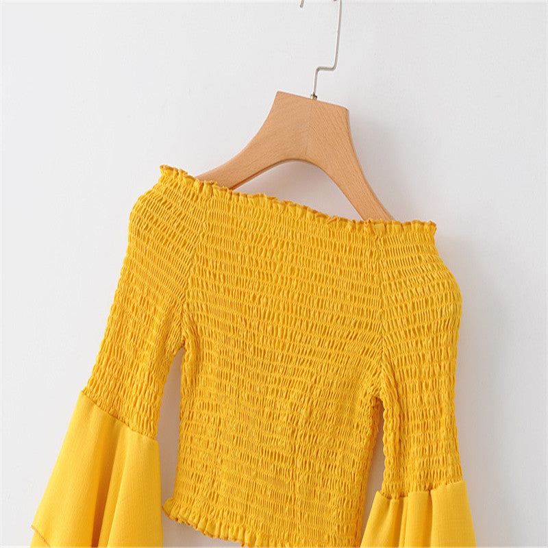 Women's slim fit flared sleeve blouse - KaleaBoutique.com
