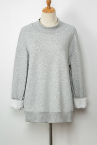 Solid Color Oversized Mock Neck Sweatshirt - KaleaBoutique.com